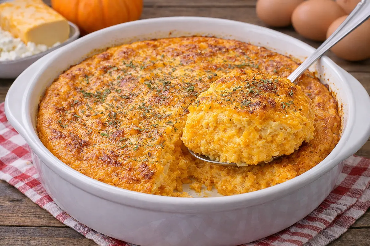 Fluffy Pumpkin and Cheese Casserole 3 Fluffy Pumpkin and Cheese Casserole