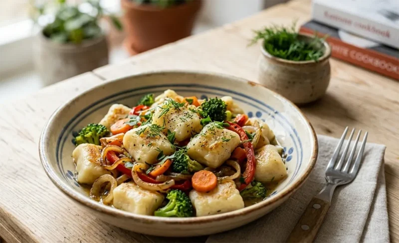 Perfect Potato Dumplings with Sautéed Vegetables