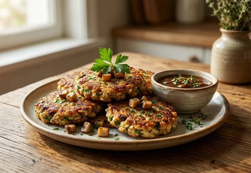 Savory Oatmeal Patties with Mushrooms and Potato 3 Savory Oatmeal Patties with Mushrooms and Potato
