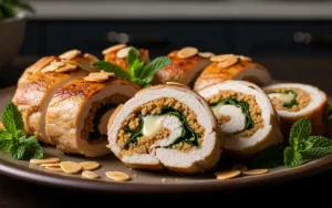 Stuffed Chicken Rolls with Almonds