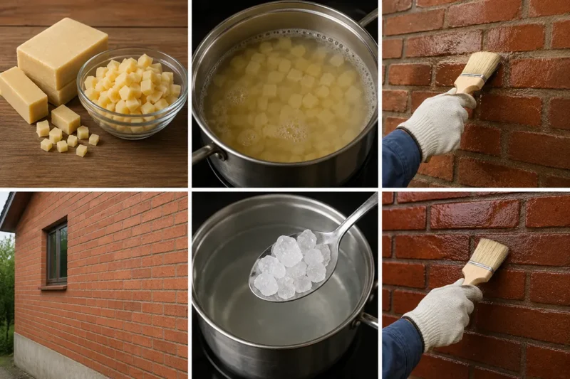 Learn a traditional method to help protect exterior brick walls from moisture using a simple soap-and-alum solution. This step-by-step process shows how to prepare the soap mixture, apply it to the brick surface, allow proper drying time, and finish with a hot alum treatment for added water resistance. Perfect for masonry maintenance and old brick wall care