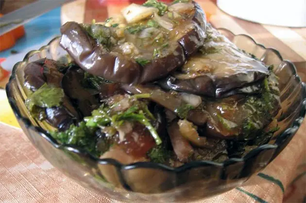 Salted eggplants