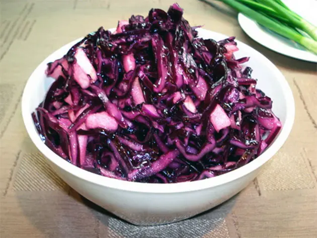 Crisp Red Cabbage and Apple Slaw 3 Red cabbage