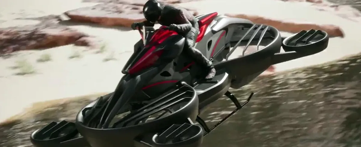The Dream of a Cosmic Rider: Japan has released the world's first flying motorcycles.