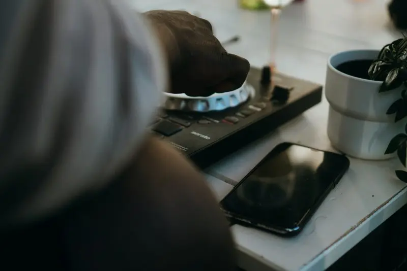 Why Playing Music Makes Plants Grow Faster 3 A cell phone on a table.