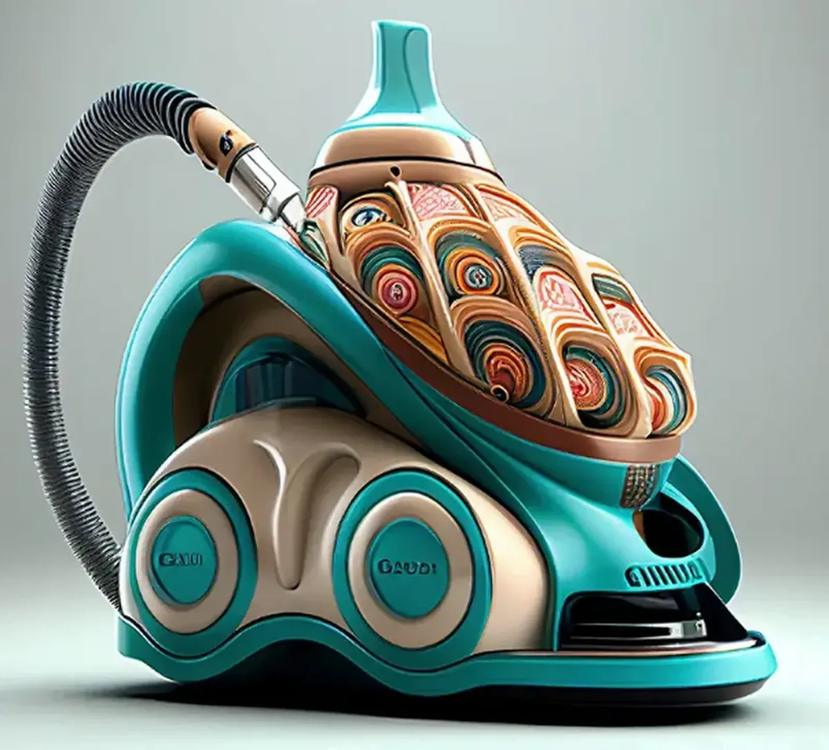 Gaudí's Hypnosis: Artificial Intelligence Depicts Household Appliances in the Style of the Renowned Architect.
