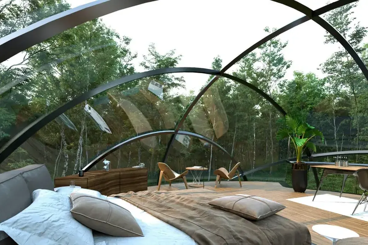 Inside Finland’s Rotating Glass Capsule Made for Glamping Escapes 4 Behind the glass: a capsule for those seeking to escape civilization has been built in Finland.