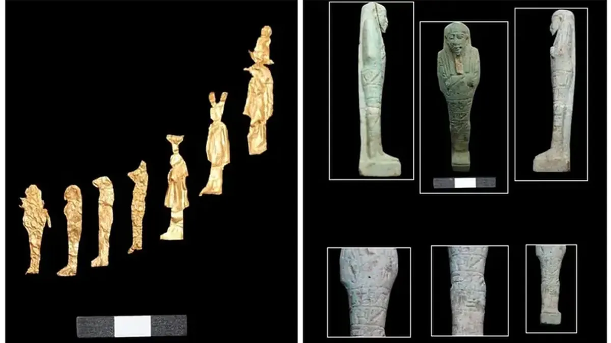 Dozens of previously unknown tombs filled with treasures have been discovered in Egypt.