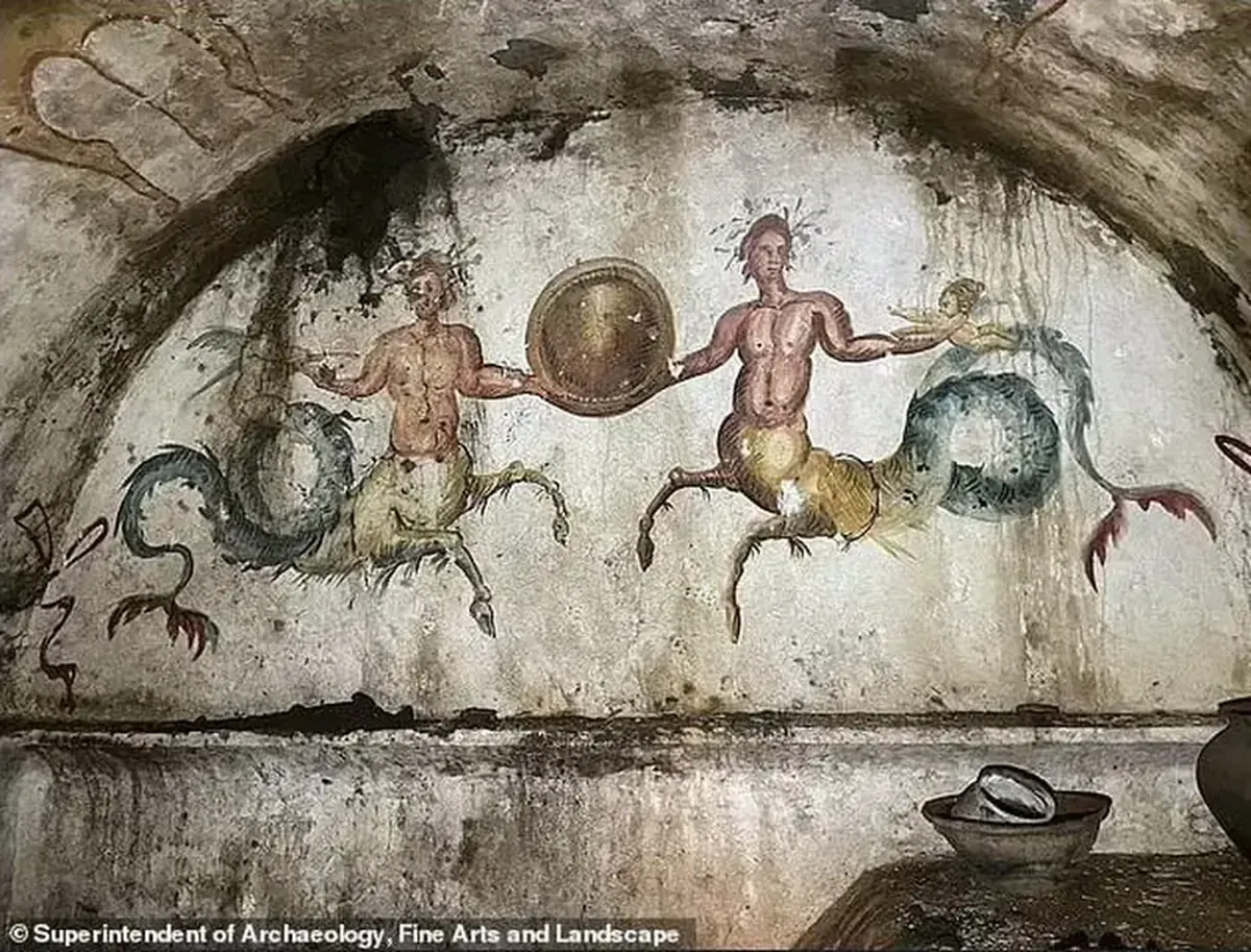2,200-Year-Old Tomb with Pristine Frescoes Discovered Near Naples 3 In Italy, archaeologists have uncovered a tomb with rare frescoes dating back 2,200 years.