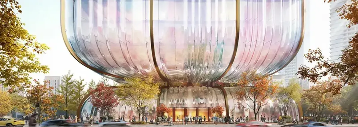 Like an hourglass, a remarkable shopping center will rise in Seoul.