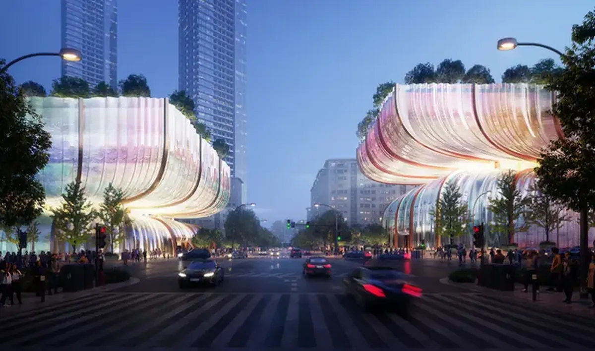 Like an hourglass, a remarkable shopping center will rise in Seoul.