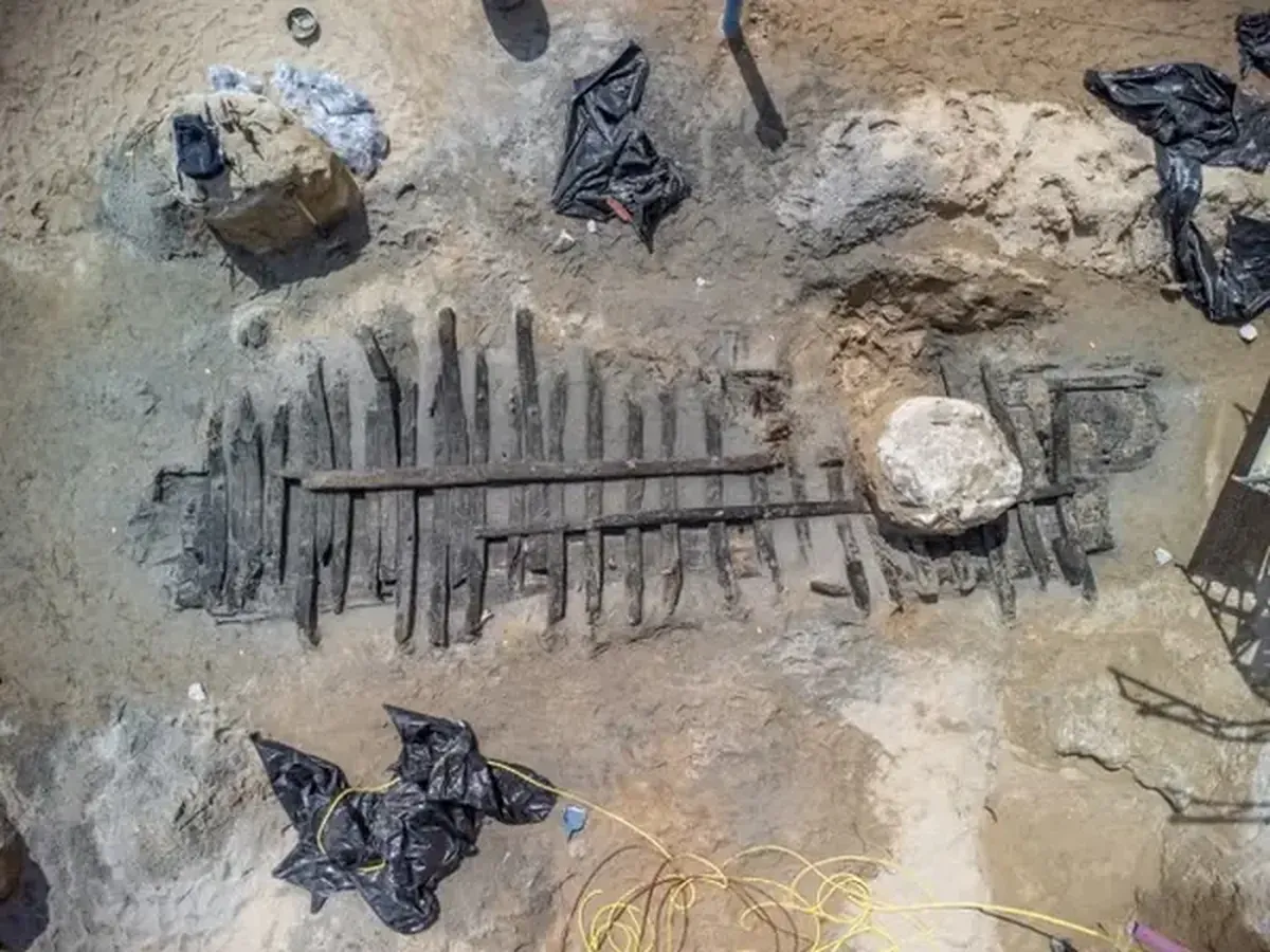 In central Barcelona, the remains of a large medieval ship have been uncovered.