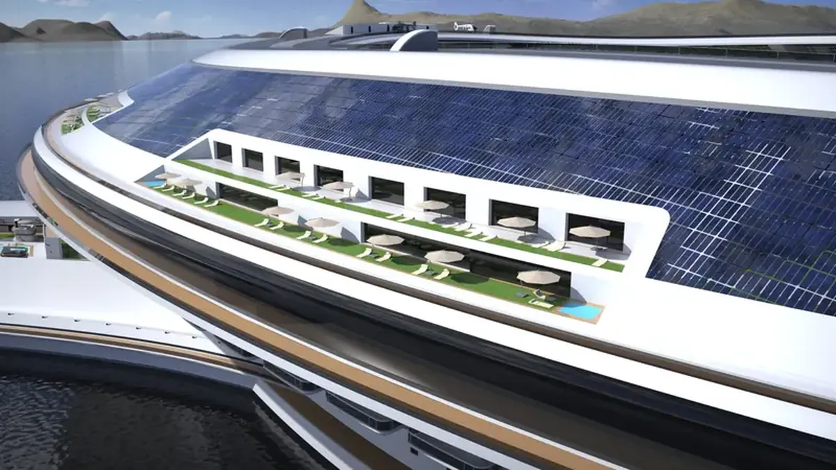 Pangeos: the turtle-shaped mega-yacht designed to be the world’s largest floating city 6 Like two Colosseums, the turtle-yacht will become the largest traveling city in the world.