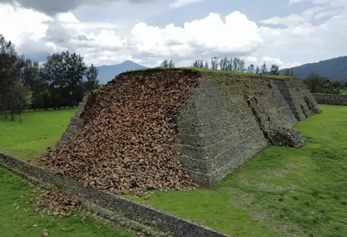 Bad omen? An ancient pyramid in Mexico has collapsed into a pile of rubble.