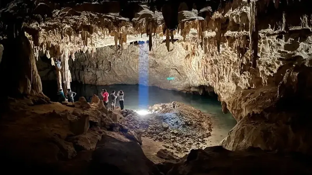 How a 13-year drought devastated the Maya on the Yucatán Peninsula 3 Stalagmites in a cave near Teco