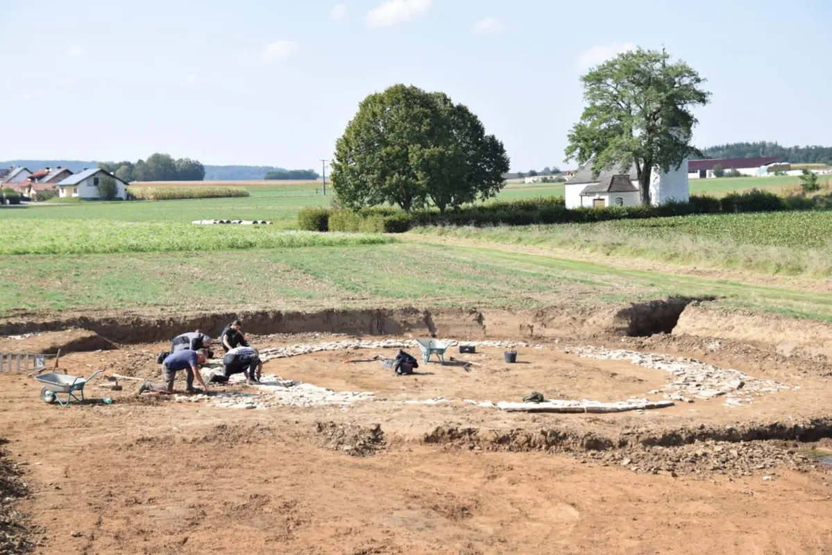 In Bavaria, archaeologists uncovered an unusual circular Roman structure. What was it?
