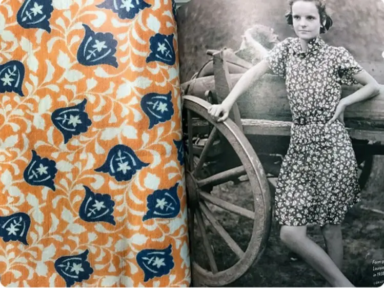 When Potato Sacks Became Fashion: How Packaging Turned into Dresses 6 Patterned burlap and a dress made from it