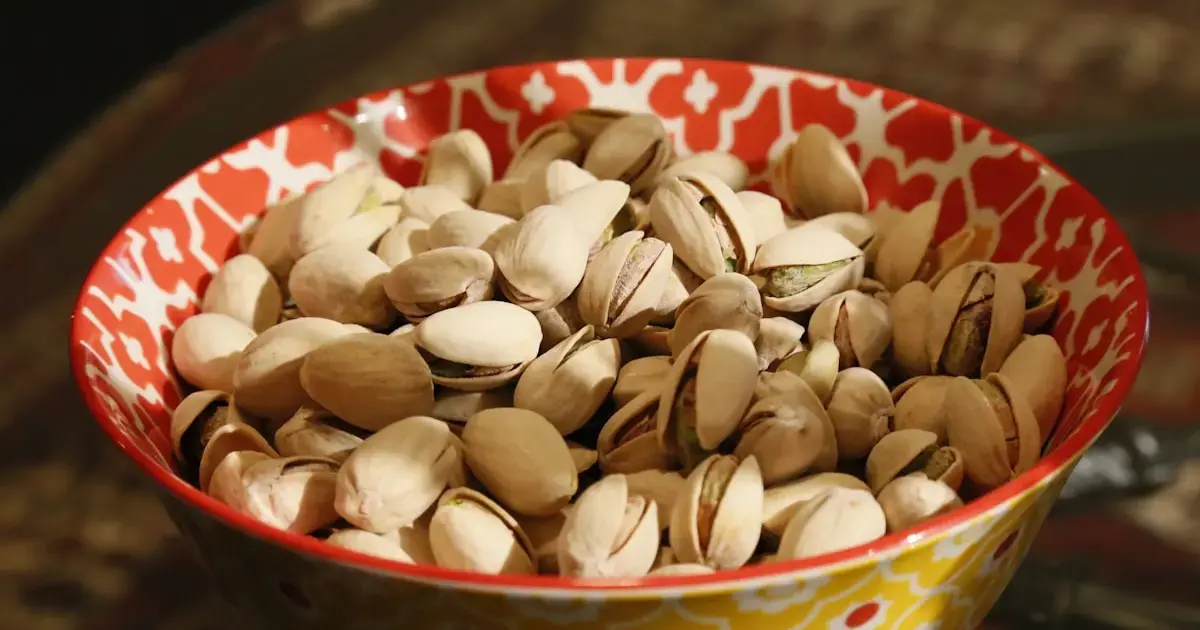 a bowl of pistachios