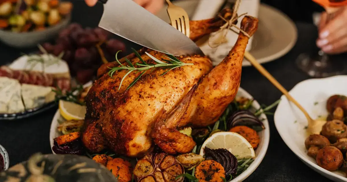 Christmas food coma: when holiday sleepiness could be a red flag 4 Roast chicken on the holiday table