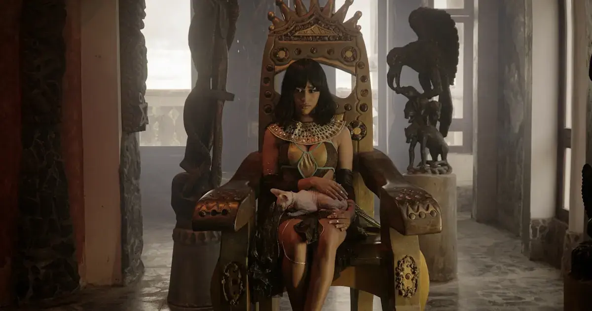 An Ancient Egyptian woman with a cat