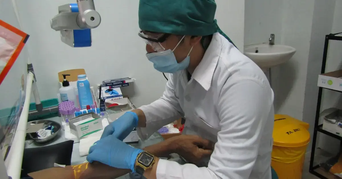 person in a medical laboratory