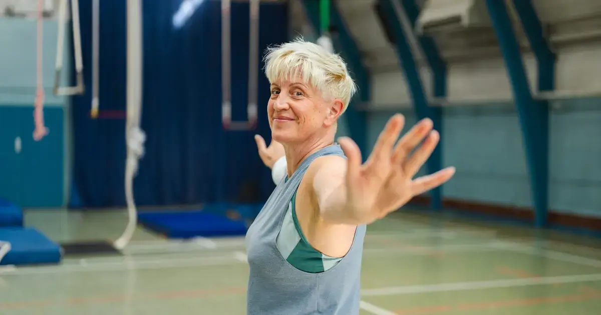 a woman exercising