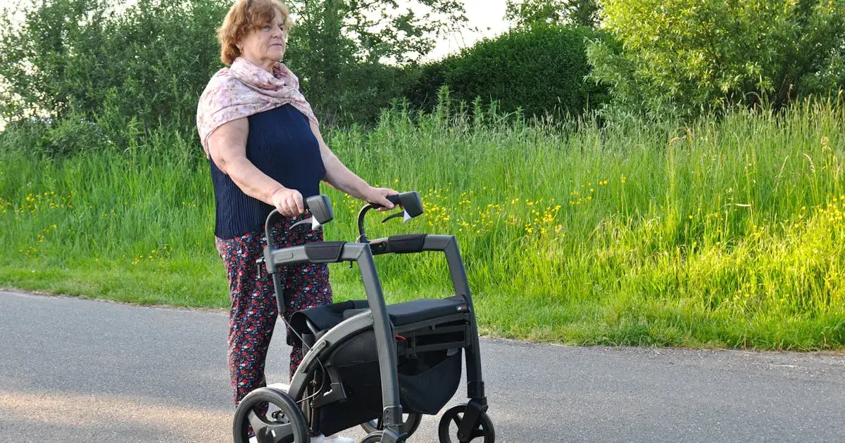 Hair Could Hold Early Clues to Parkinson's Disease 4 an older adult using a walker