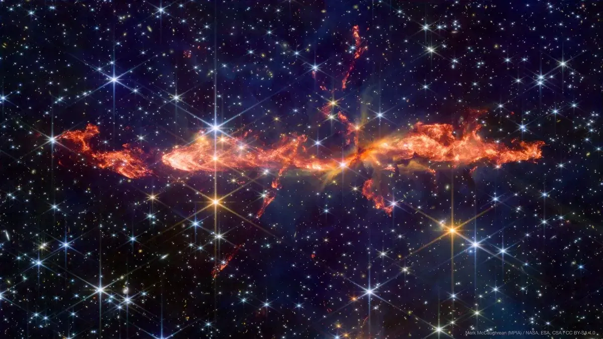 The James Webb Space Telescope captured a fiery dragon in the constellation Cassiopeia