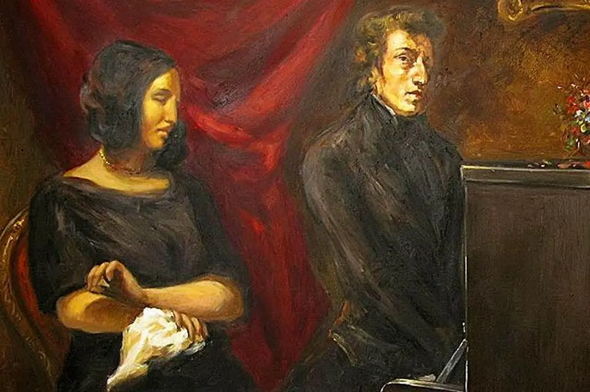 Why Chopin Left His Heart in Warsaw 9 George Sand and Frédéric Chopin. Artist: Eugène Delacroix, 1838