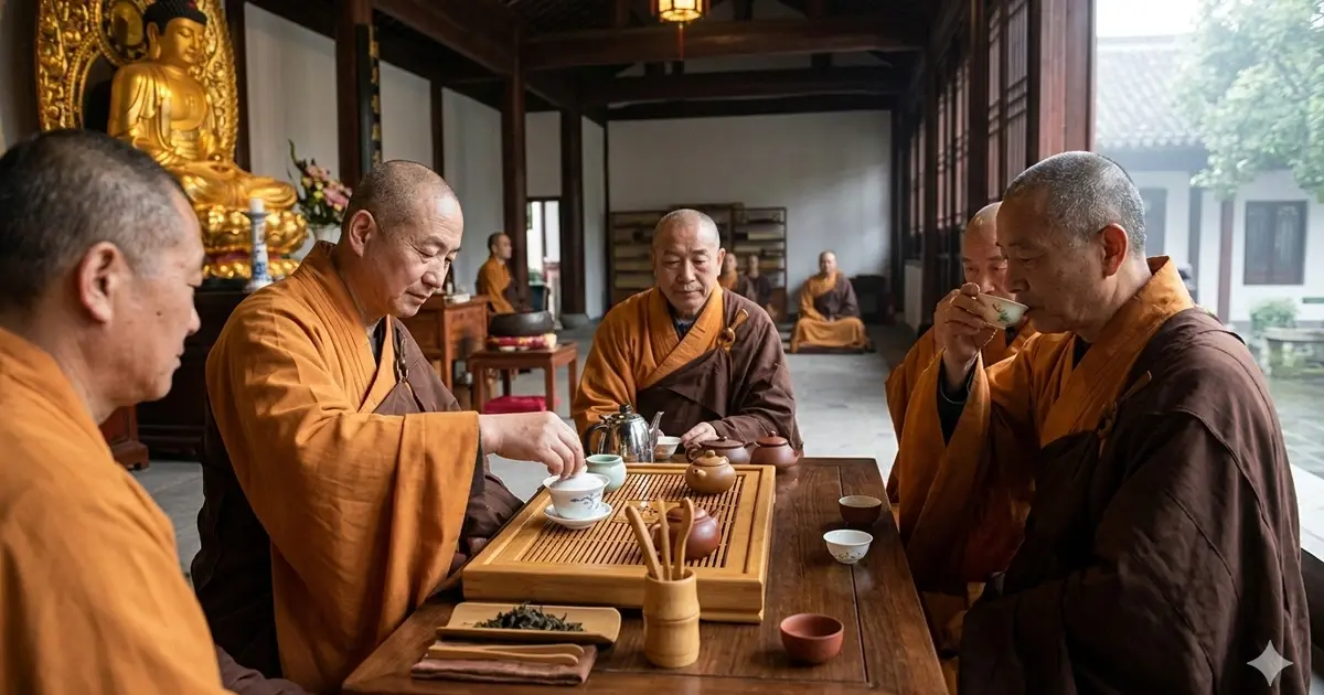 How Tea Upended Empires and Built Global Trade 4 Chinese monks drinking tea