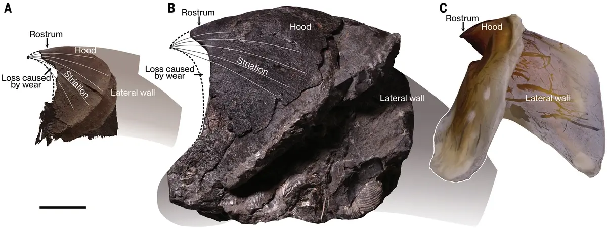 Huge lower jaws of fossil octopuses