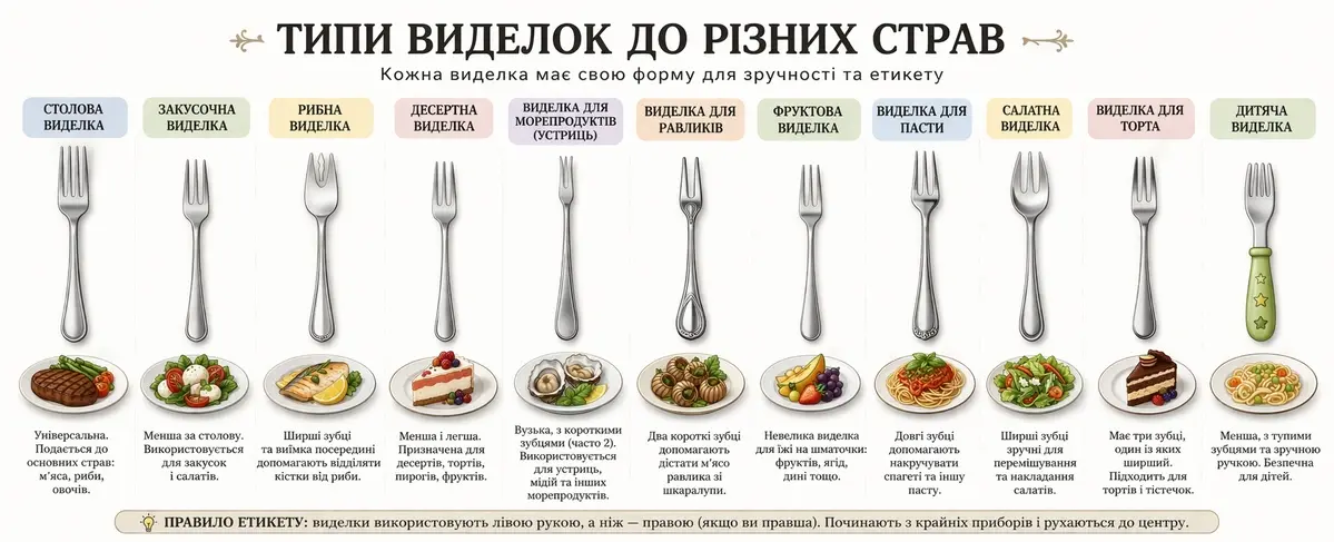 Forks for different dishes