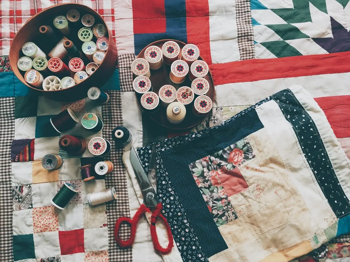 patchwork rugs made from various fabrics