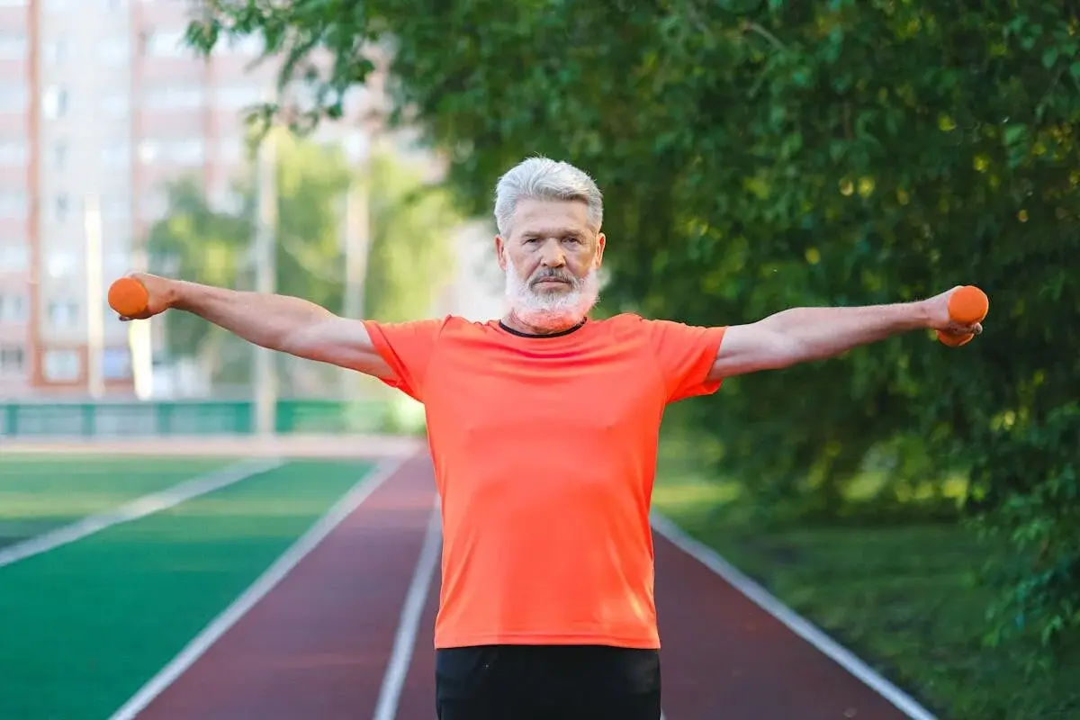 Man with dumbbells