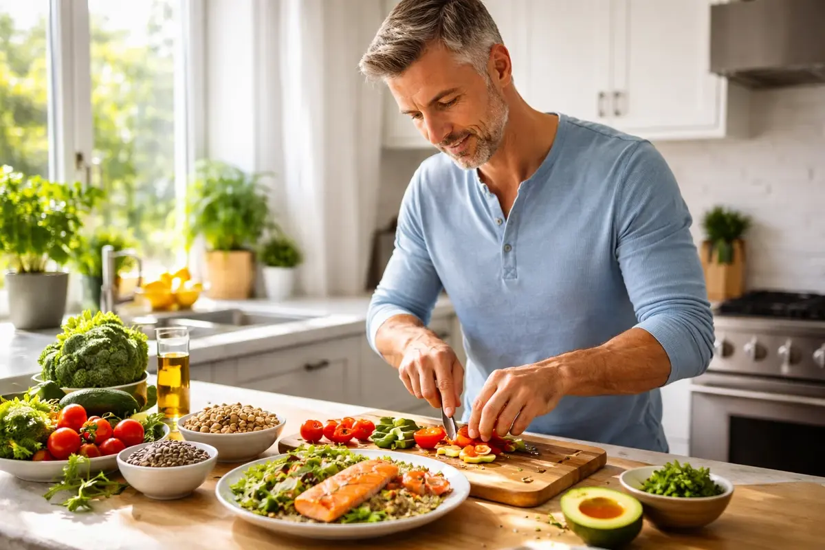 Midlife Health for Men: What to Watch and What to Do 4 Man cooking food