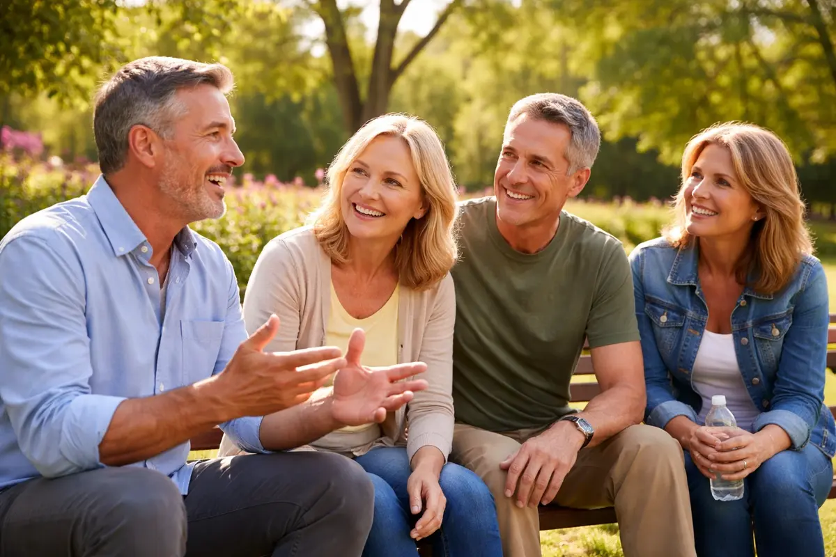 group of healthy middle-aged adults