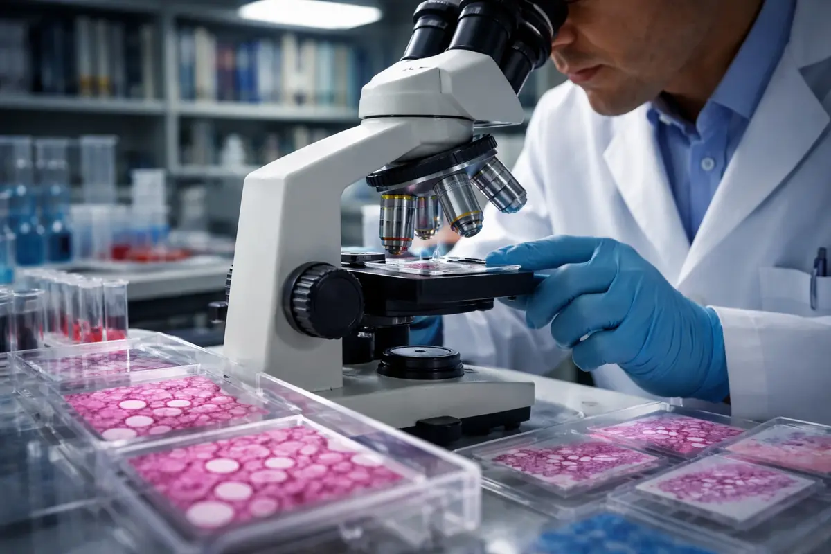 How Fatty Liver Supercharges Colon Cancer 4 Scientist in a lab studying a liver