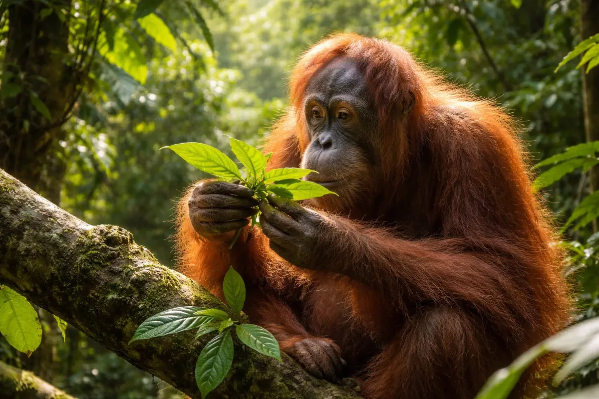 Why Orangutans Deliberately Choose Medicinal Plants 3 Orangutans deliberately choose medicinal plants